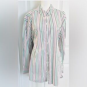NWT VELVET HEART Striped Button Up Shirt‎ 100%  Cotton Long Sleeve Womens Sz. L